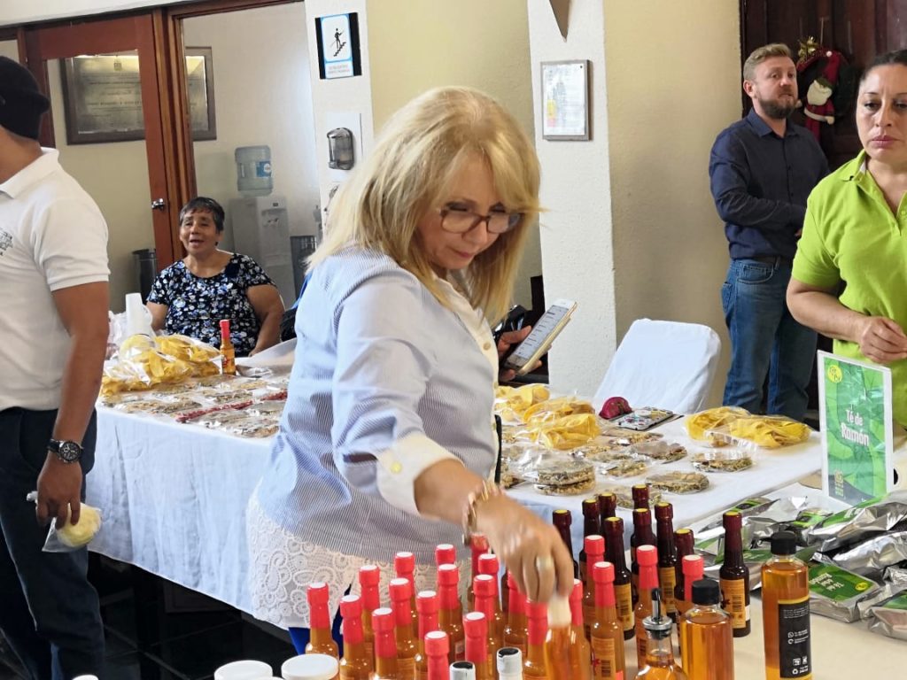 María Elba Carranza Aguirre, directora del DIF estatal, invitada a un evento en el vestíbulo del Congreso