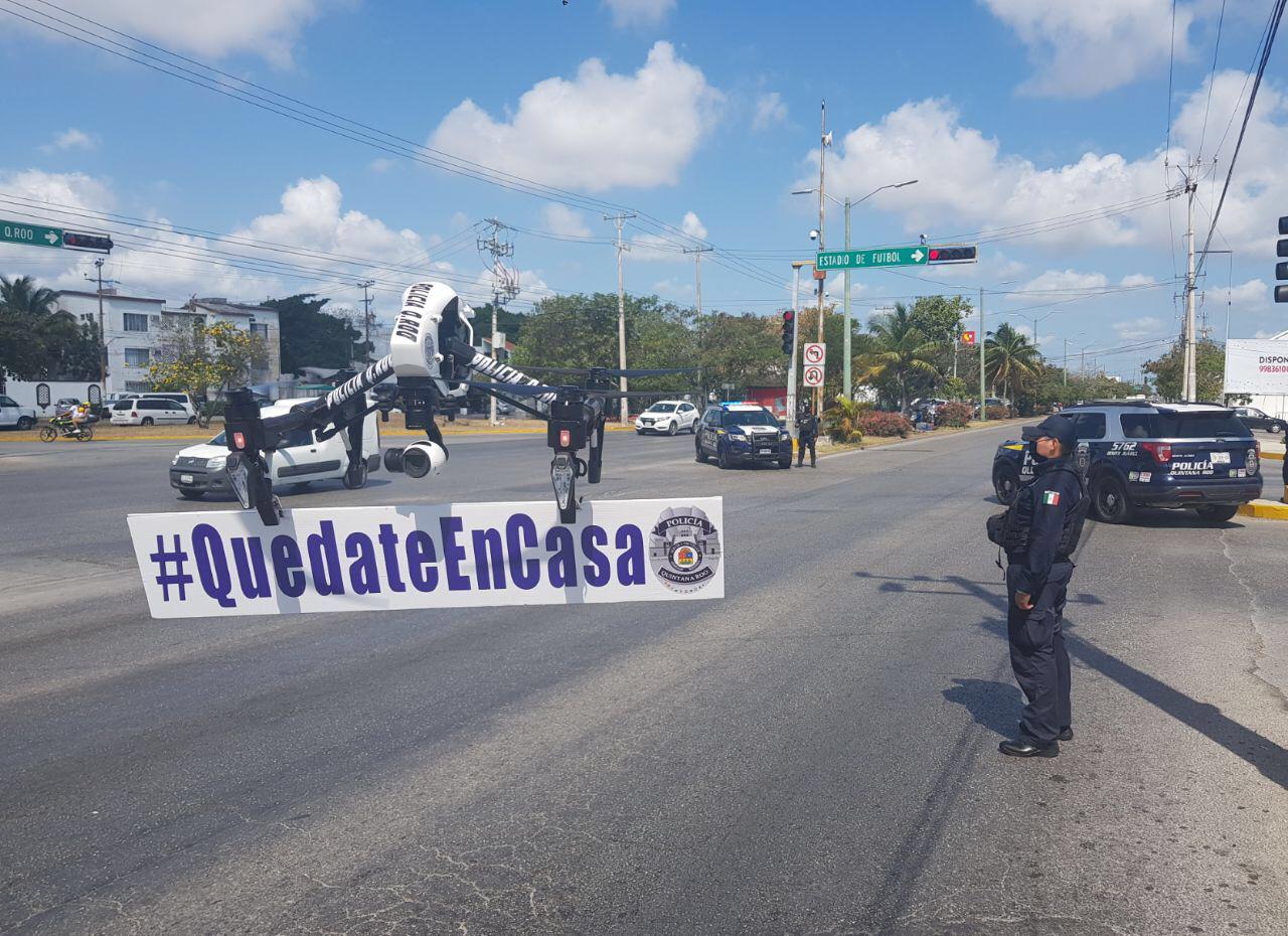 Cierre de vialidades y disuadir con drones