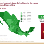 Mapa de tasa de incidencia al 12 de mayo