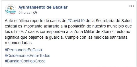 Información al respecto en el Facebook del Ayuntamiento