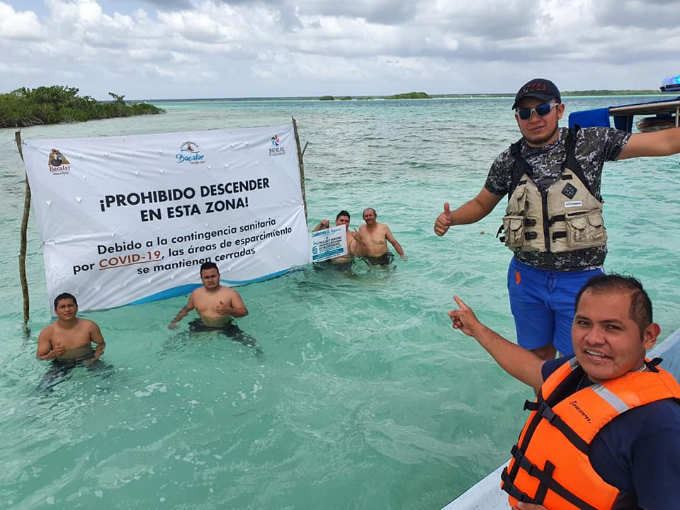 Con mantas, náuticos alertan por contagios de Covid-19