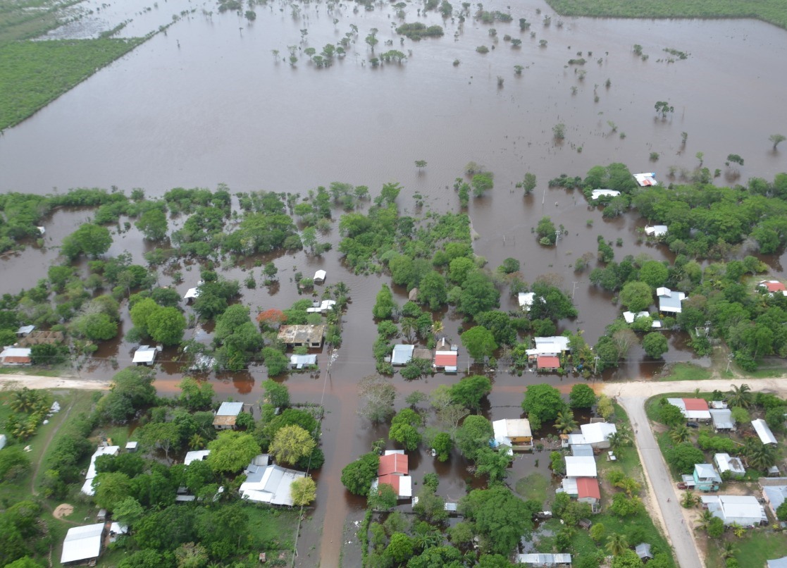 La comunidad de Río Verde, inundada.