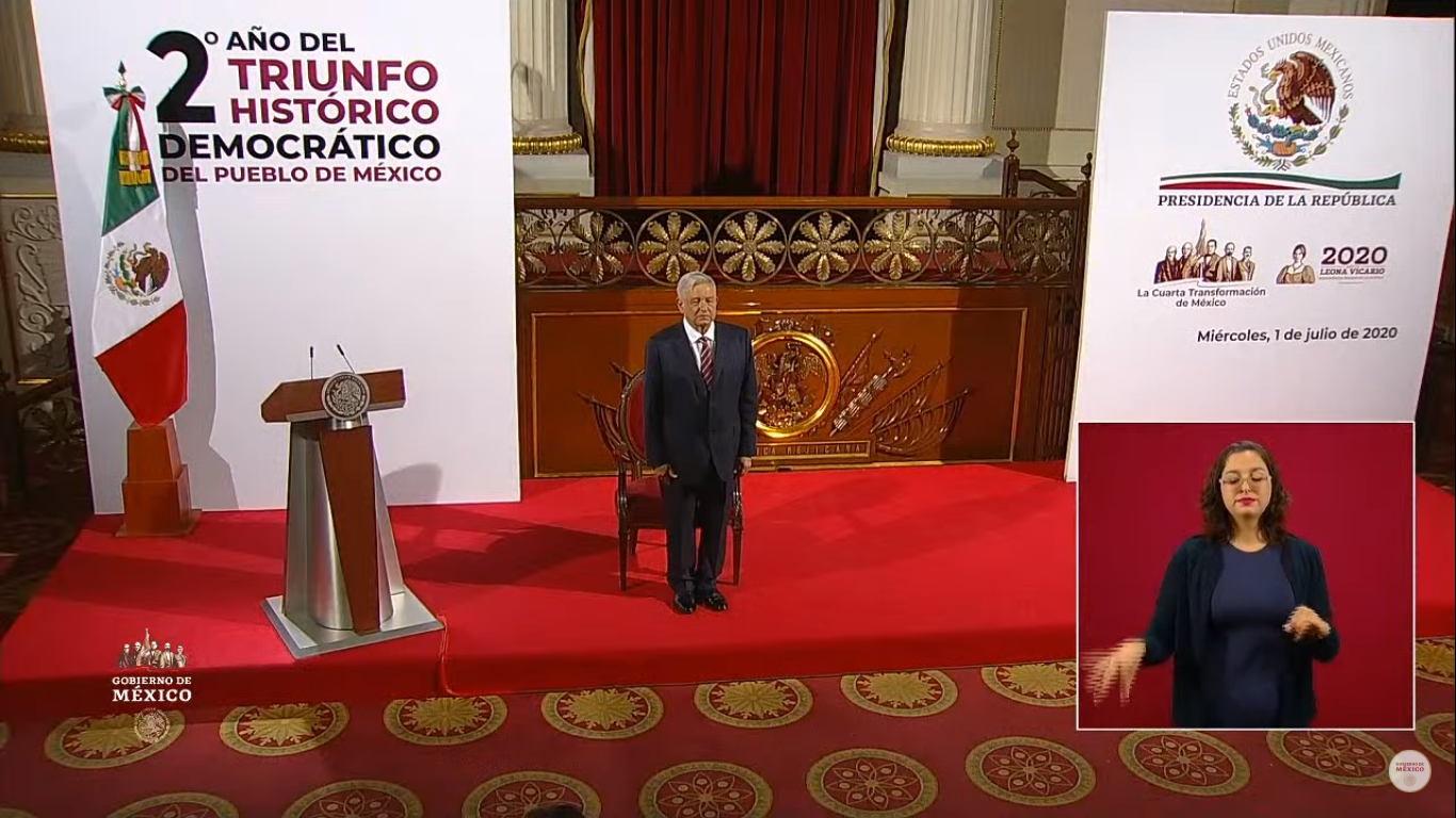 El Presidente Andrés Manuel López Obrador en su informe a la nación