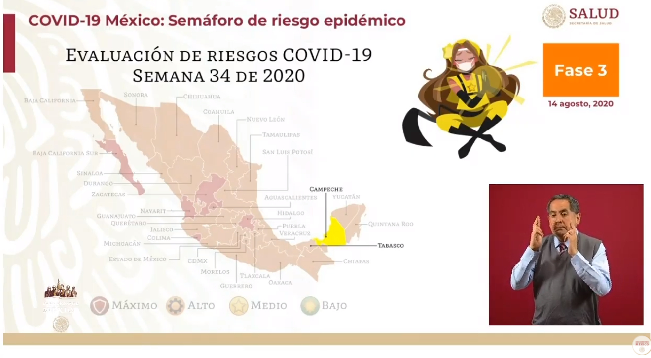 Campeche, el primer estado en semáforo amarillo