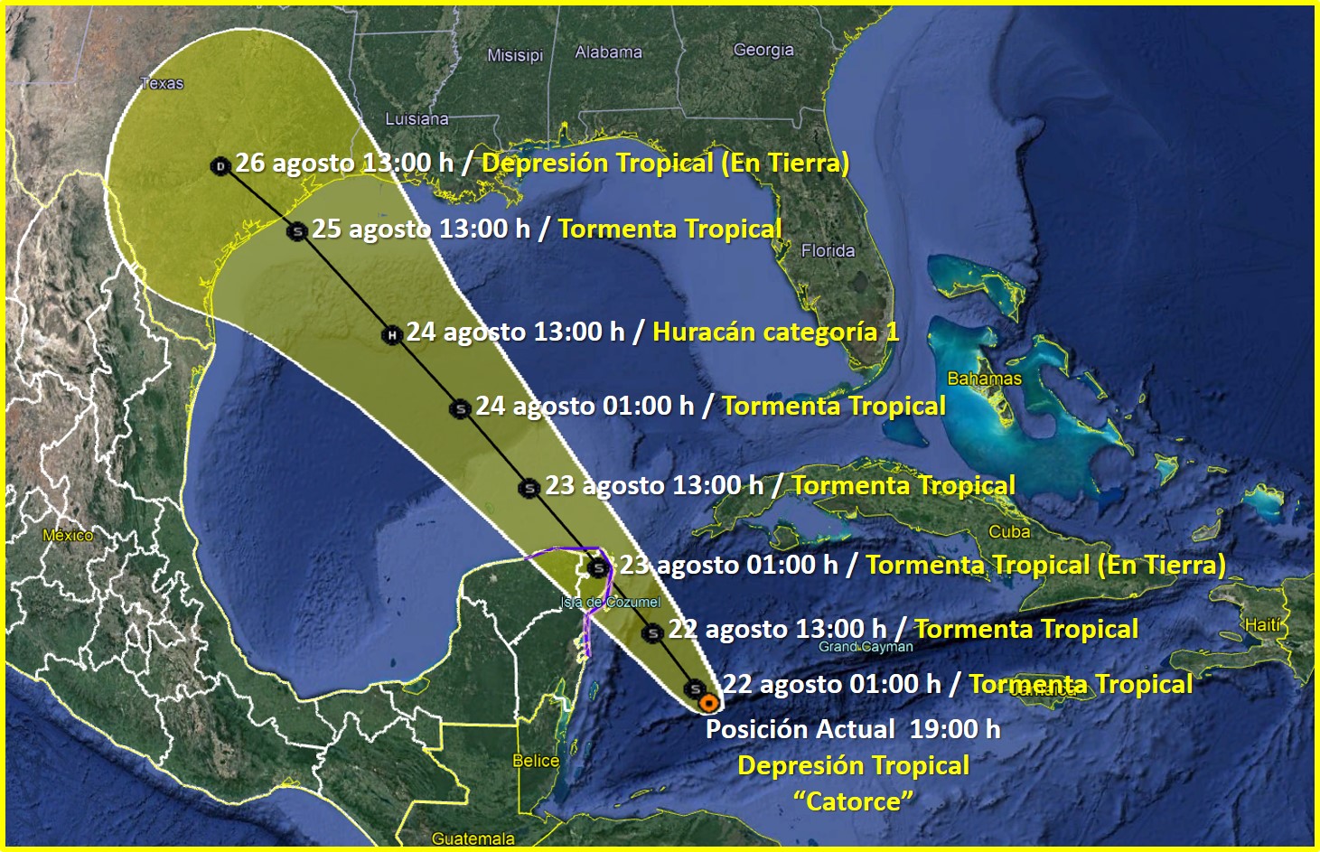 La depresión tropical 14 se convertirá en Tormenta Tropical