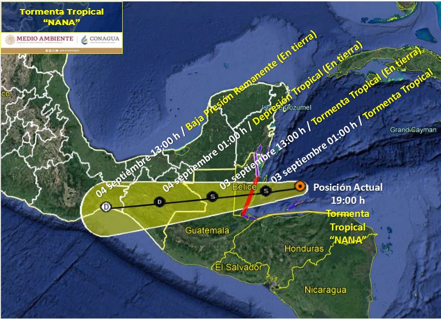 Trayectoria de la Tormenta Tropical 