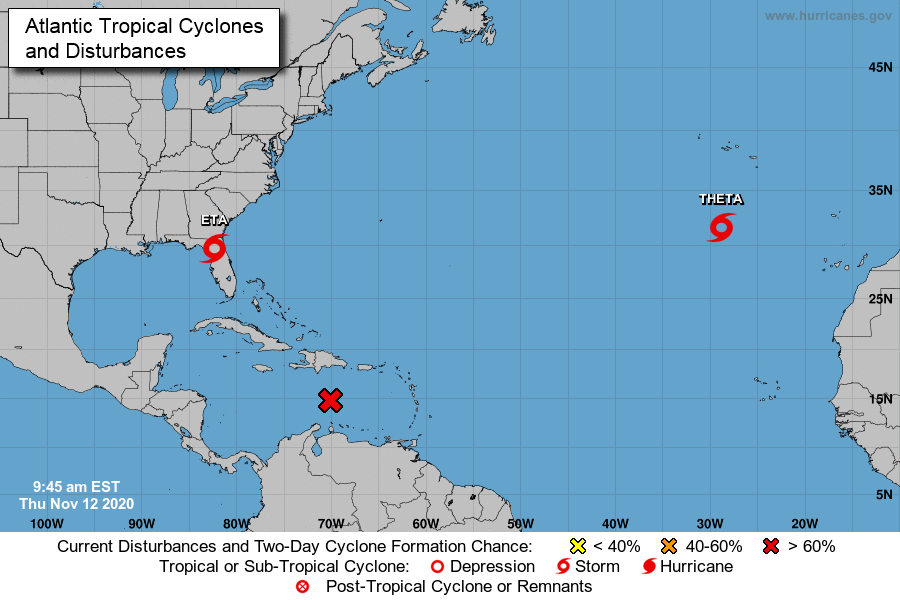 Desarrollo ciclónico en el Atlántico
