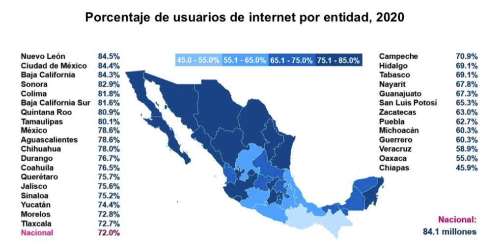 Quintana Roo es uno de los estados con el mayor porcentaje de usuarios de internet. | Foto: Inegi.
