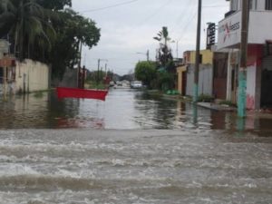 Calles cerradas por las inundaciones