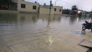Calles inundadas en Chetumal