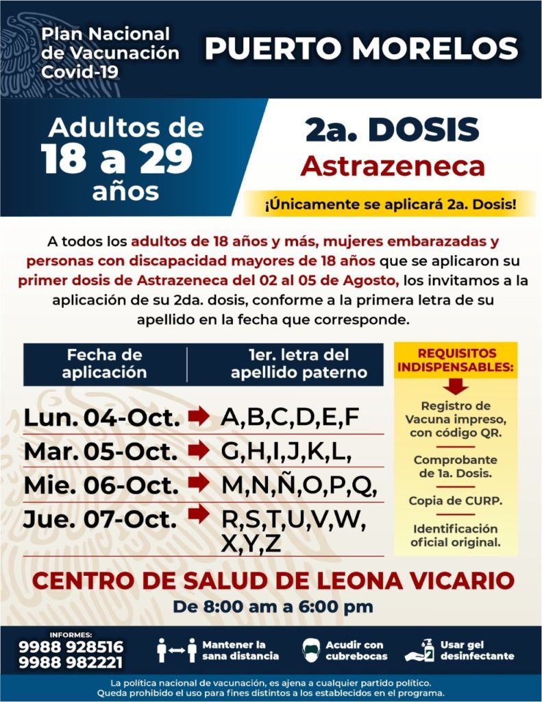 ¡Atención jóvenes! Aplican segunda dosis contra Covid