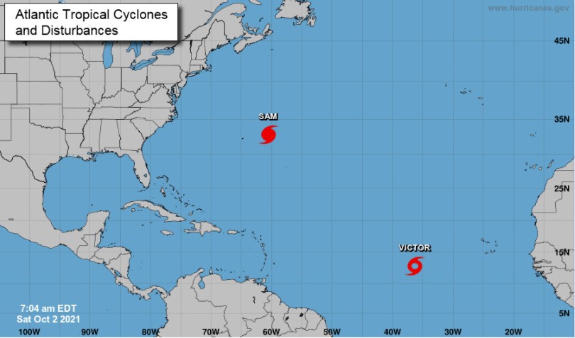 huracanes y tormentas en el Atlántico