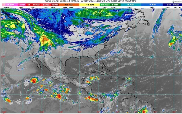 Lluvias aisladas y bajas temperaturas para la Península de Yucatán