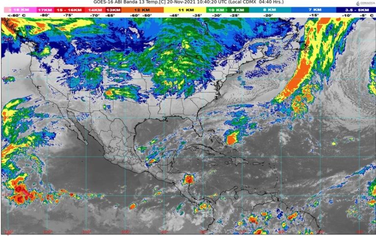 Lluvias para hoy: Fuertes, en la Península de Yucatán por frente frío
