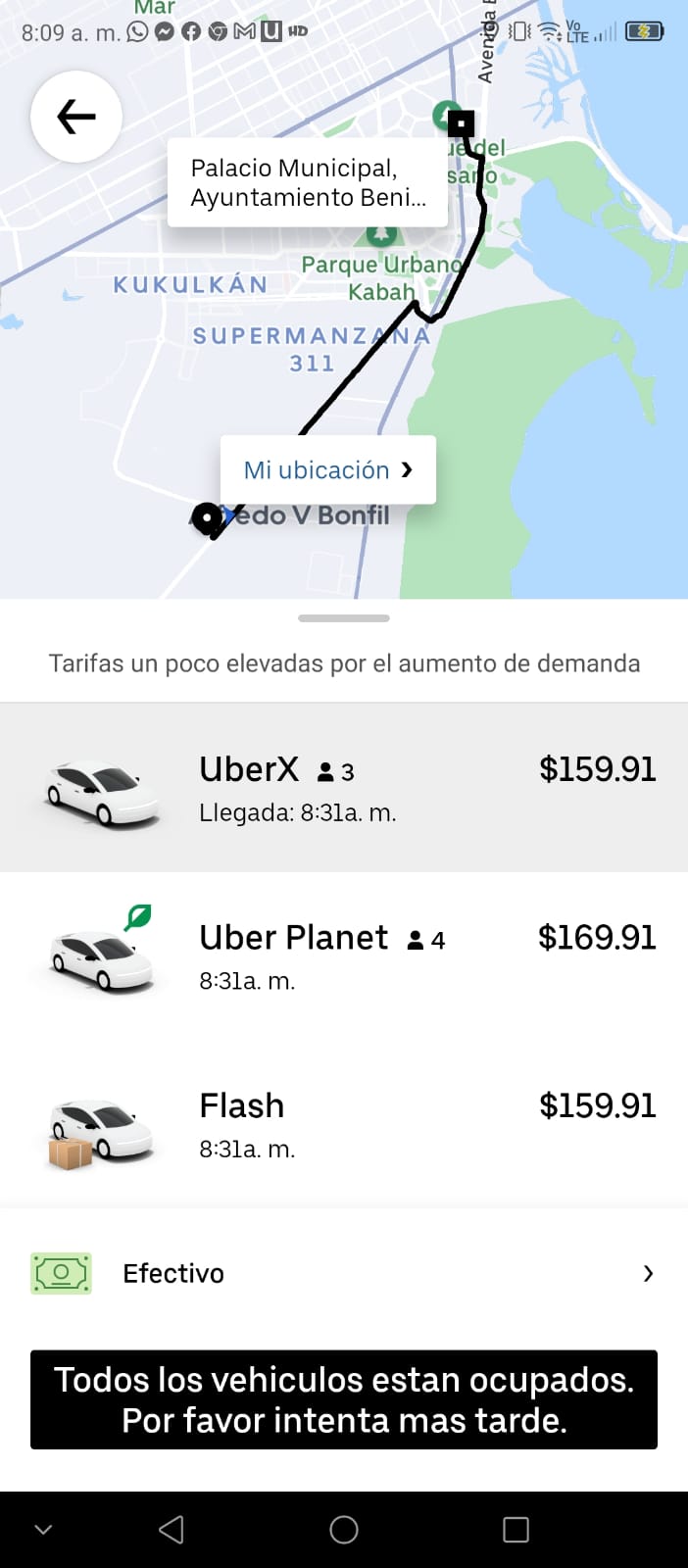 Uber aplicación