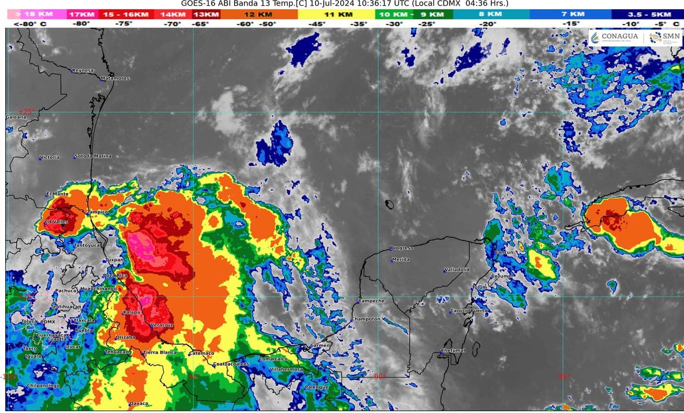 Pronóstico del clima para Quintana Roo - miércoles 10 de julio de 2024