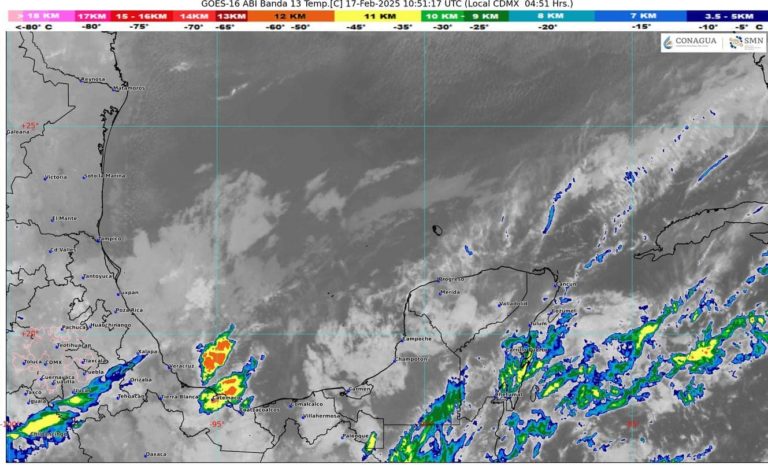 Lluvias y cielos nublados en el estado por frente frío estacionado en el golfo